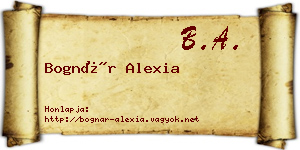 Bognár Alexia névjegykártya